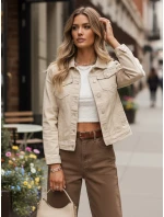 FashionStreet dámská béžová džínová bunda TY5604