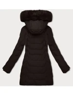 Dámská bunda v čokoládové barvě s kapucí J Style (16M9121-158)