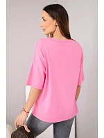 Dámská bavlněná oversize halenka s potiskem "Dog Fashion" růžová Dámská bavlněná oversize halenka s potiskem "Dog Fashion" růžová