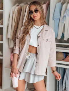 Dámská košilová bunda OVERBOR růžová FashionStreet TY4888