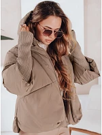 MISSLAYER dámská zimní bunda s kapucí tmavě béžová FashionStreet TY5038