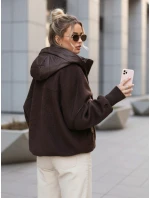 Dámská přechodná bunda s odepínací kapucí hnědá FashionStreet TY5638
