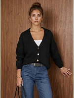 Dámský volný černý kardigan na knoflíky FashionStreet MY2651