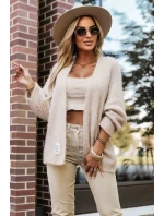 631-1 Stylový pletený svetr z měkkého úpletu - béžový 631-1 Stylový pletený svetr z měkkého úpletu - béžový