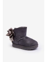 Dětské Teplé Sněhule S mašlí Šedé Snowis