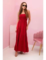 Dámské viskózové šaty s elastickým topem Burgundsko