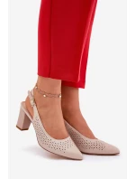 Děrované Sandály S Špičatými Nosy Na Podpatku Béžové Sergio Leone SK163 Děrované Sandály S Špičatými Nosy Na Podpatku Béžové Sergio Leone SK163