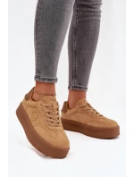 Dámské tenisky na platformě Big Star – camel