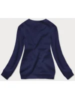 Tmavě modrá dámská tepláková mikina se stahovacími lemy (W01-66)