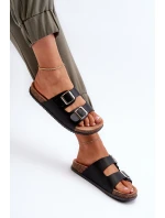 Dámské žabky s přezkami Černé Oliena