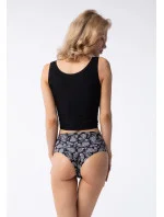 Dámské kalhotky Paisley Simple Brasil Maxi černé se vzorem - Julimex Dámské kalhotky Paisley Simple Brasil Maxi černé se vzorem - Julimex