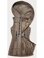 Tmavě béžová dámská vesta s kapucí S'West (B8226-12)