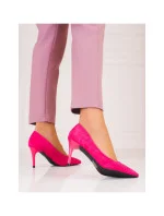 Dámské lodičky na jehlovém podpatku GD-XR-501A-FU tmavě růžová - GOODIN Dámské lodičky na jehlovém podpatku GD-XR-501A-FU tmavě růžová - GOODIN