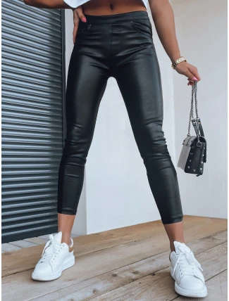 Dámské voskované kalhoty ANELIA black FashionStreet UY1330