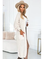627-1 Cardigan - svetr s kapsami - béžová barva