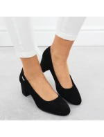 Černé semišové lodičky na jehlovém podpatku Sergio Leone PB178