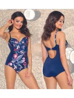 Jednodílné dámské plavky SKJ 47 tmavě modré s květy - Ava