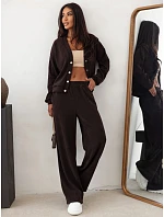 Dámská souprava z kordového úpletu s čokoládovým kardiganem FashionStreet AY1232 Dámská souprava z kordového úpletu s čokoládovým kardiganem FashionStreet AY1232