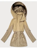 Kurtka damska ze ściągaczem w talii Goodlookin piaskowa (KK60414-2#)