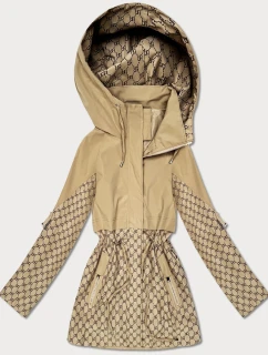 Kurtka damska ze ściągaczem w talii Goodlookin piaskowa (KK60414-2#)