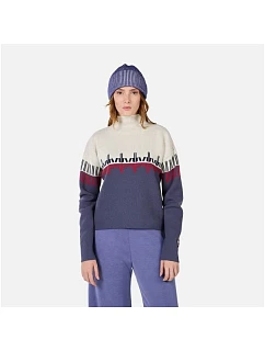 Dámský svetr ROSSIGNOL W PATTERNED TN SWEATER, modrý