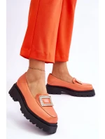 Pohodlné kožené mokasíny oranžové Agathę Pohodlné kožené mokasíny oranžové Agathę