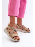 Lehké Dámské Pohodlné Sandály Na Suchý Zip Beige Ceclea Lehké Dámské Pohodlné Sandály Na Suchý Zip Beige Ceclea