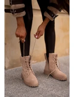 Dámské zateplené boty na zip Beige Mivael Dámské zateplené boty na zip Beige Mivael