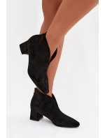 Dámské kotníkové boty na klínku s prošitím Černé Darlisse