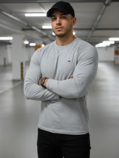 Pánské šedé tričko FashionStreet s dlouhým rukávem LX0539