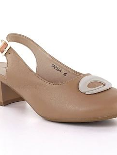 Dámské lodičky s otevřenou špičkou světle hnědé M.Daszynski SA233-4