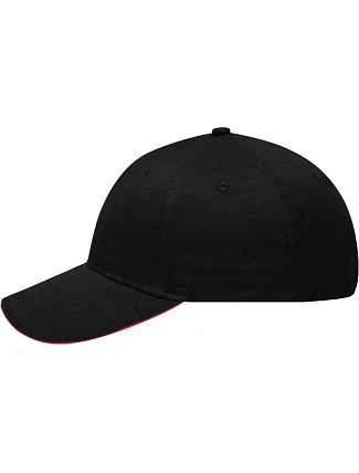 Daiber MB 6212 6 panelová sandwich kšiltovka 03.6212 black/red Daiber MB 6212 6 panelová sandwich kšiltovka 03.6212 black/red