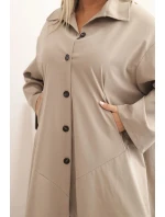 Dámská narzutka Plus Size Punto s bavlnou a knoflíky fango