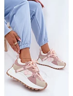 Tenisky na platformě z přírodního semiše GOE TT2N4022 růžové