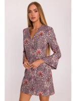 M877 Šaty s potiskem a širokými manžetami - model 2