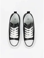 Exkluzívní Czarno-biały dámské  tenisky platforma