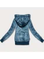 Světle modrá vypasovaná dámská mikina s asymetrickým zipem LHD (AMG-61)