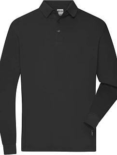 Daiber JN 1842 Pánské pracovní piqué polo s dlouhým rukávem 02.1842 black