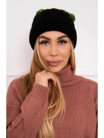 Fleecová čepice Ilona K218 černá+zelená