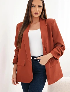 Elegantní blejzr s klopami hnědá