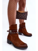 Ocieplané Botky Na Podpatku Camel Effie
