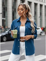 ALEXANDRIA dámské košilové sako tmavě modré FashionStreet TY3604