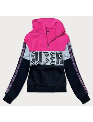 Růžovo-šedá dámská sportovní mikina (26019)