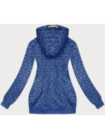 Světle modrá sportovní mikina s kapucí a se vzorem vlaštovek (2309)