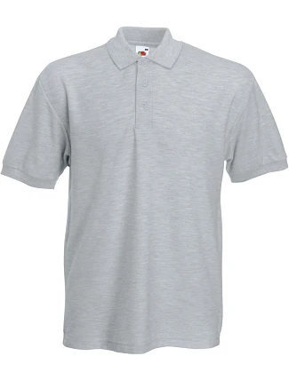 Fruit of the Loom Heavy 65/35 Pique Polo Piqué polo z těžké bavlny 16.3204 heather grey Fruit of the Loom Heavy 65/35 Pique Polo Piqué polo z těžké bavlny 16.3204 heather grey