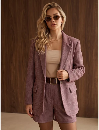Dámská sako s kostkovaným vzorem v barvě bordó, FashionStreet PY0153 Dámská sako s kostkovaným vzorem v barvě bordó, FashionStreet PY0153