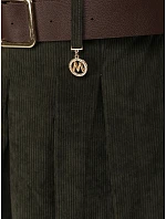 Dámské kordurové sukně-šortky s páskem, khaki, FashionStreet SY0622 Dámské kordurové sukně-šortky s páskem, khaki, FashionStreet SY0622