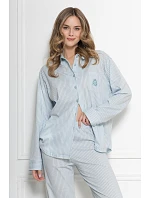 Pyžamo Leveza 1768 Ania, dlouhé rukávy, velikosti M–2XL, rozepínací Pyžamo Leveza 1768 Ania, dlouhé rukávy, velikosti M–2XL, rozepínací