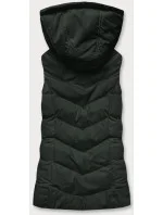 Péřová dámská vesta v army barvě s kapucí (5M720-136) Péřová dámská vesta v army barvě s kapucí (5M720-136)