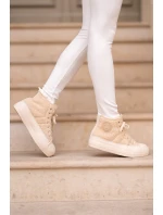 Zateplené Dámské Tenisky S Kožíškem Typu Beránek Big Star OO274A444 Béžové